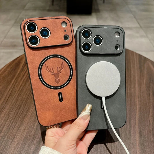 Premium magnetic leather iPhone case with a sleek luxury design and strong MagSafe compatibility.

• Soft leather feel  
• Shockproof protection  
• Magnetic charging support  
• Stylish premium finish  
• Available in multiple colors